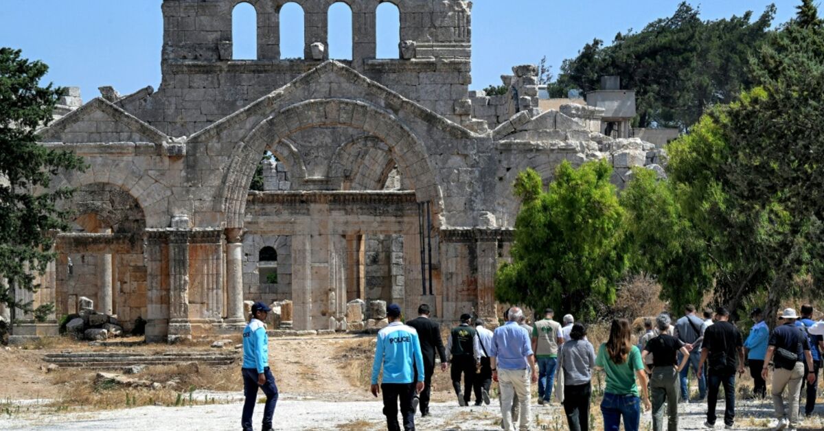 The fifth-century monastery complex of Saint Simeon Stylite in northern Syria suffered damage during the country's civil war