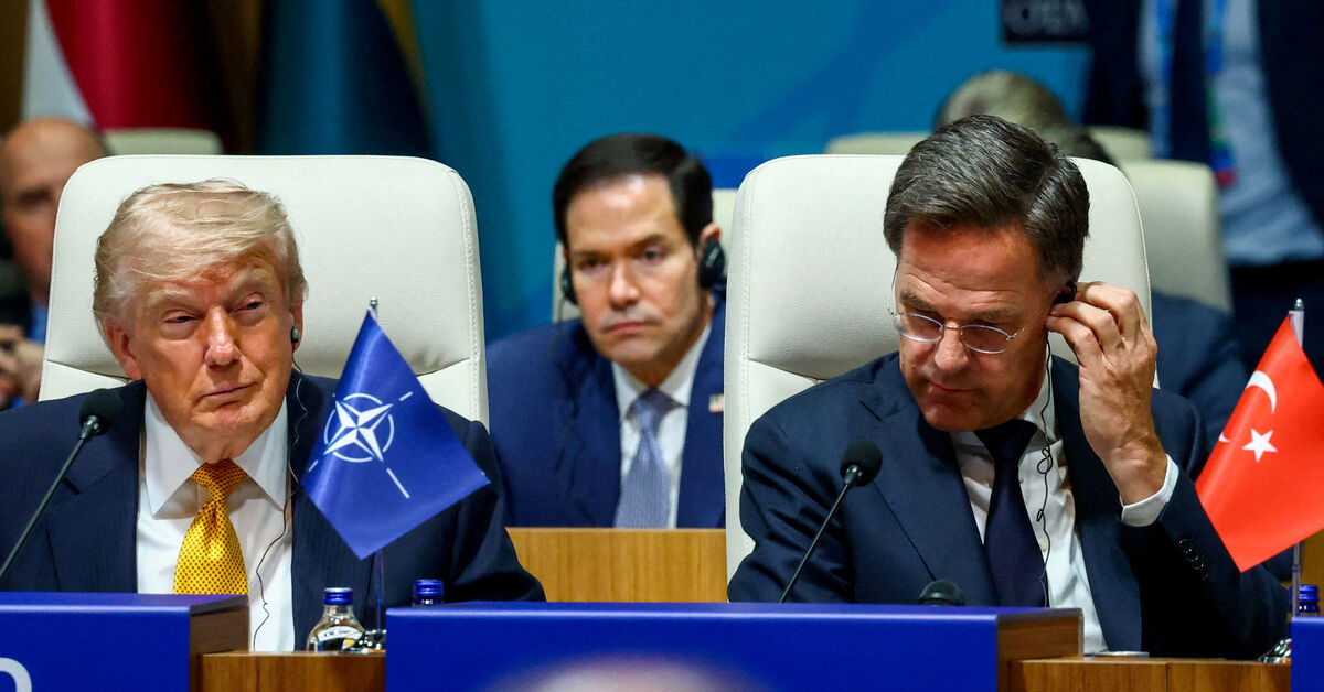 FILE PHOTO: U.S. President Donald Trump, U.S. Secretary of State Marco Rubio and NATO Secretary General Mark Rutte attend a meeting of the North Atlantic Council (NAC) during the NATO leaders' summit in Ankara, Turkey, July 8, 2026. REUTERS/Yves Herman/File Photo