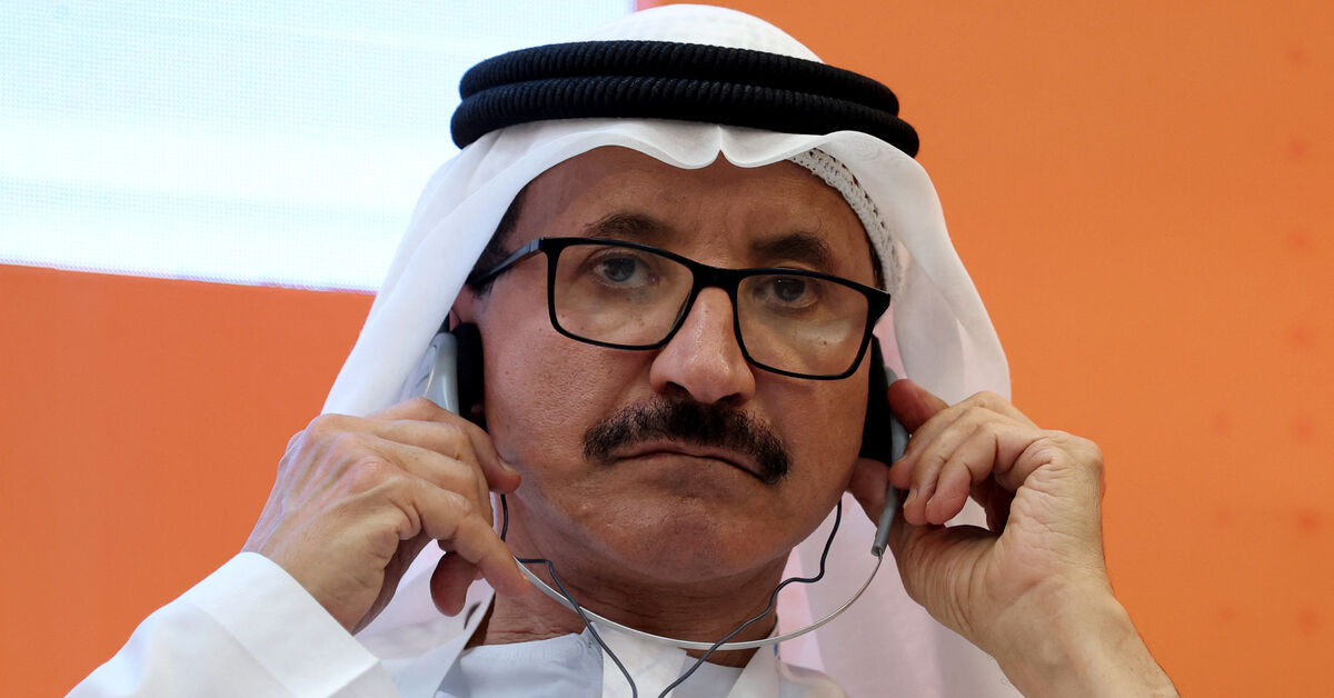 FILE PHOTO: Then chairman of DP World Sultan Ahmed bin Sulayem wears his headphones during the UAE-India Business summit at the Mahatma Mandir in Gandhinagar, Gujarat, India January 10, 2024. REUTERS/Amit Dave/File Photo