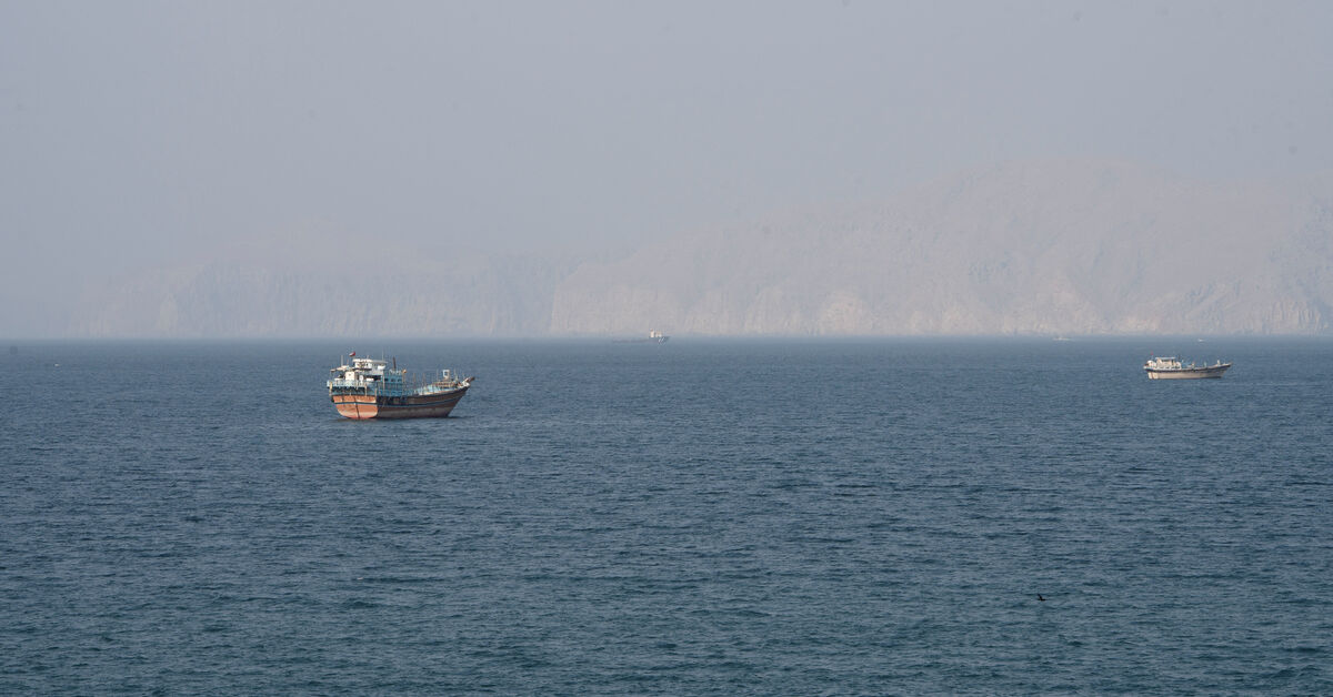 Vessels near the Strait of Hormuz, as seen from Musandam, Oman, August 17, 2026. REUTERS/Stringer