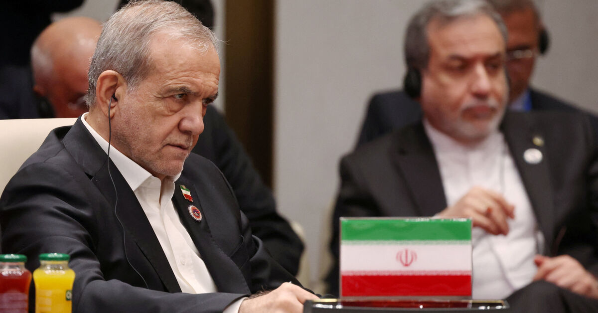 Iranian President Masoud Pezeshkian attends a session of the Shanghai Cooperation Organisation (SCO) summit in Bishkek, Kyrgyzstan September 1, 2026. Sputnik/Vyacheslav Prokofyev/Pool via REUTERS