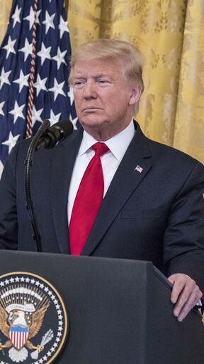 WASHINGTON, DC - JANUARY 28: U.S. President Donald Trump and Israeli Prime Minister Benjamin Netanyahu participate in a joint statement in the East Room of the White House on January 28, 2020 in Washington, DC. The news conference was held to announce the Trump administration's plan to resolve the Israeli-Palestinian conflict. (Photo by Sarah Silbiger/Getty Images)