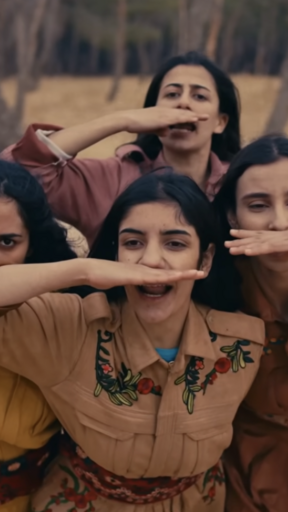 Syrian Kurdish girls dancing and singing in music video