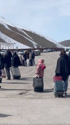 Ezgi Akin at Turkey's Kapikoy border crossing