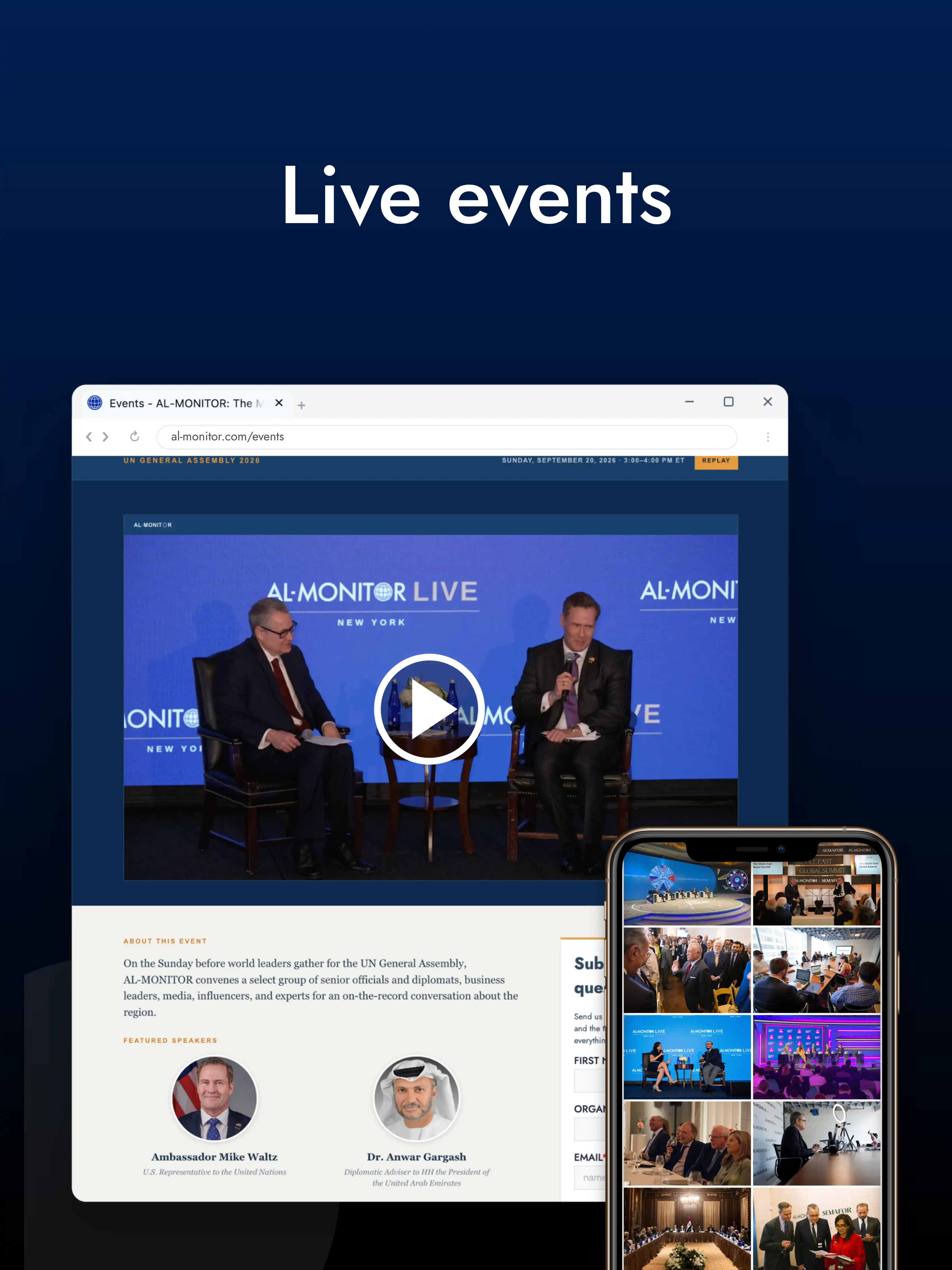 screenshot showing past AL-MONITOR events