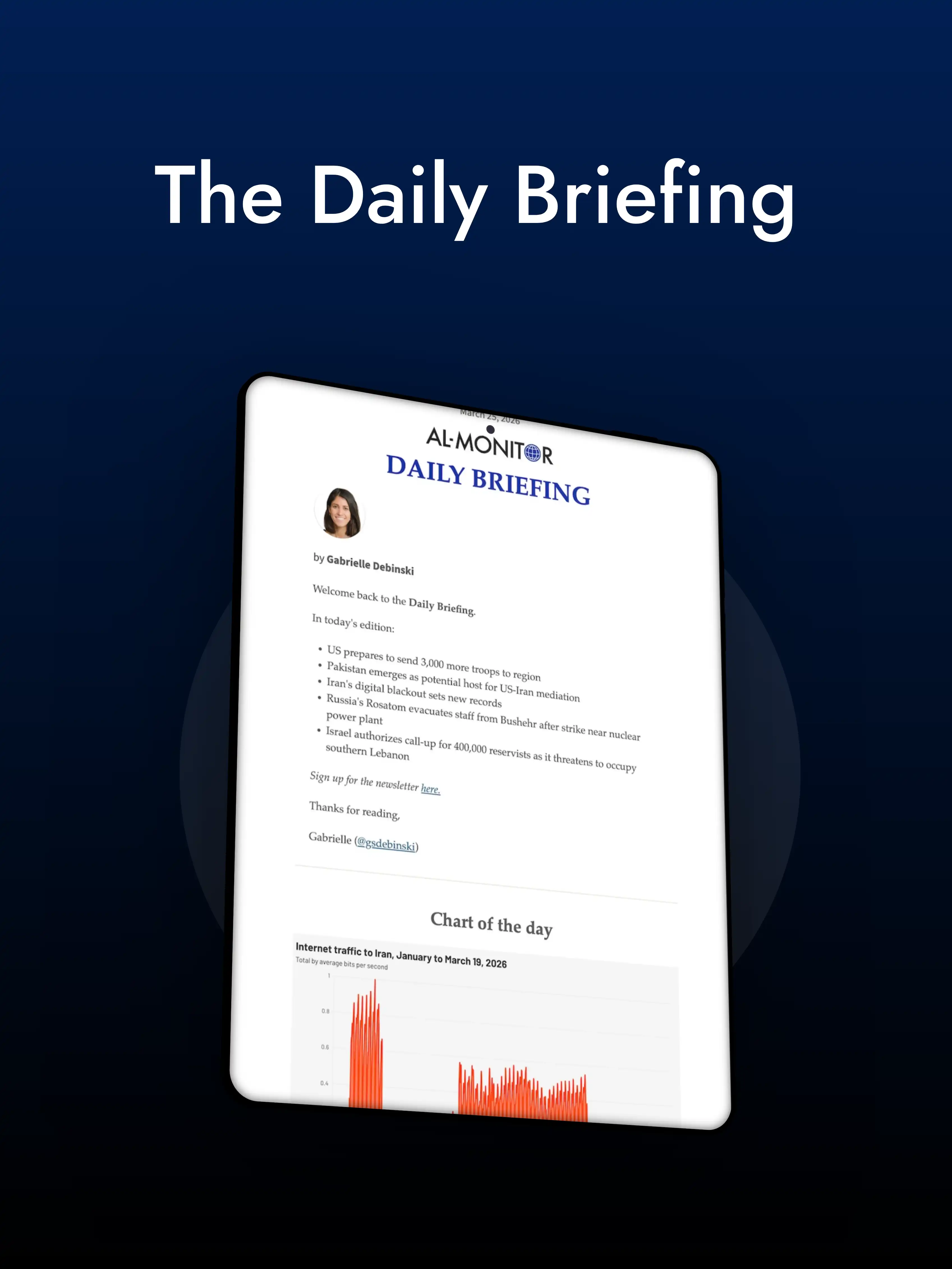 sampple of The Daily Briefing newsletter